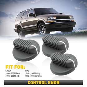 Qfb-kdz-22152 Auxito Fit 1998-2004 For Chevy /blazer S-10 Knobs Control Dials Heater A/c Set Fan Of 3