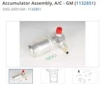 A/c Accumulator Acdelco Gm Original Equipment 15-10402 1132851 New Part 02-05. Fixed Price $75.00.