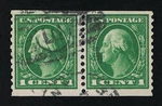 Exceptional Genuine Scott #443 F-vf Used Coil Pair 1914 PERF-10 Sl-wmk #10303. Fixed Price $53.90.