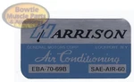 Camaro Chevelle Corvette Nova Harrison Ac Decal Air Conditioner EBA-70-69B. Fixed Price $13.95.