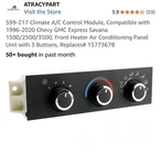 599-217 Hvac Climate Control Switch Unit For Chevy Express Gmc Savana 1500 2500. Fixed Price $41.00.