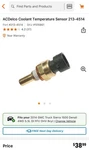213-4514 Ac Delco Coolant Temperature Sensor For Chevy Yukon Savana Suburban. Fixed Price $199.00.